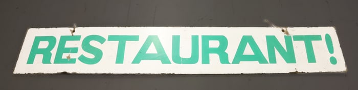 PAINTED "RESTAURANT" SIGN