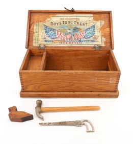 ANTIQUE CHILD'S TOOL CHEST