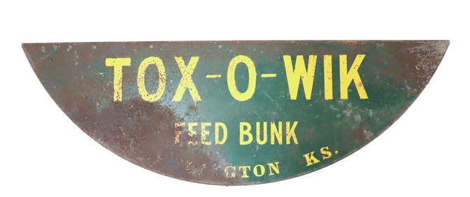 PAINTED METAL "TOX-O-WIK" SIGN
