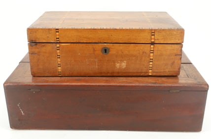 (2) 19TH C.  TRAVEL LAP DESKS