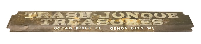 WOODEN ANTIQUES SHOP SIGN