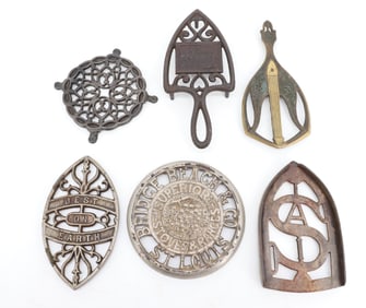 LOT OF (6) ANTIQUE TRIVETS