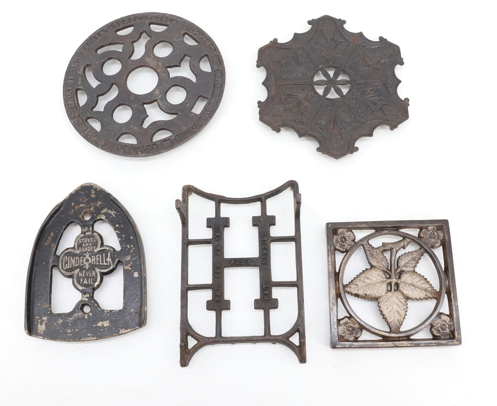 LOT OF (5) ANTIQUE TRIVETS (1 of 6)