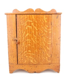 GRAIN-PAINTED ONE DOOR CABINET