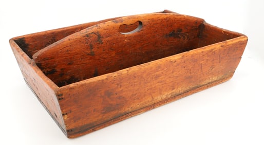19TH C. WOODEN TOTE