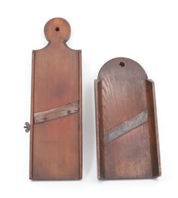 (2) WOODEN SLAW CUTTERS