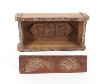 LOT OF (2) CARVED WOODEN MOLDS