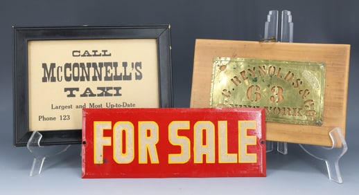 VINTAGE SIGNS AND BRASS STENCIL