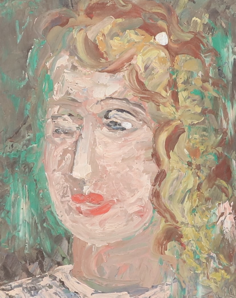 ANGELA TULLY, PORTRAIT ON BOARD: OIL ON BOARD PORTRAIT OF A WOMAN. SGND. BOTTOM RIGHT. FRAMED. 13" X 10 7/8". PLEASE READ CAREFULLY - Terms for Purchasing and Shipping of Auction Items. Please read carefully before bidding. Hartzell&