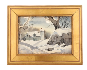 A.E. RUFFING WATERCOLOR ON PAPER, DOUBLE-SIDED