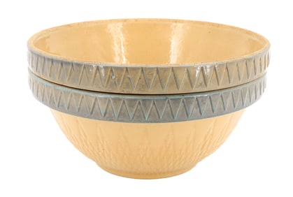 (2) LARGE STONEWARE MIXING BOWLS