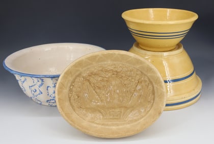 POTTERY MIXING BOWLS AND MOLD