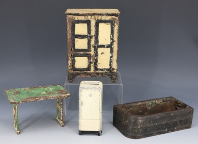 LOT OF CAST IRON DOLL FURNITURE, ARCADE