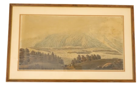 HAND COLORED ETCHING, CHAMONIX VALLEY