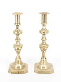 PAIR OF BRASS CANDLESTICKS