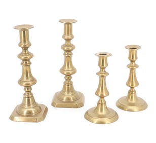 LOT OF BRASS CANDLESTICKS
