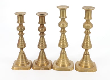 LOT OF BRASS CANDLESTICKS
