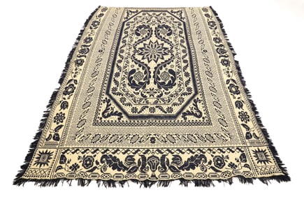 19TH C. BLUE / WHITE COVERLET