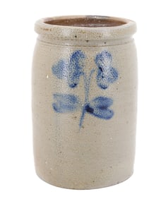BLUE DECORATED STONEWARE JAR
