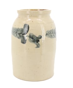 BLUE DECORATED STONEWARE JAR