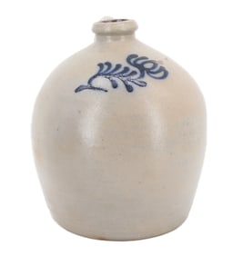 TWO-GALLON BLUE DECORATED JUG