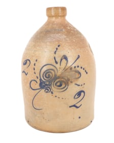 GEDDES, NY BLUE DECORATED JUG