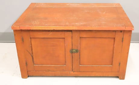 PAINT DECORATED TWO-DOOR CUPBOARD