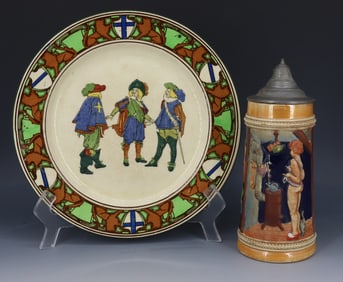 GERMAN STEIN AND ENGLISH PLATE