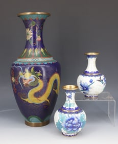 LOT OF CLOISONNE VASES