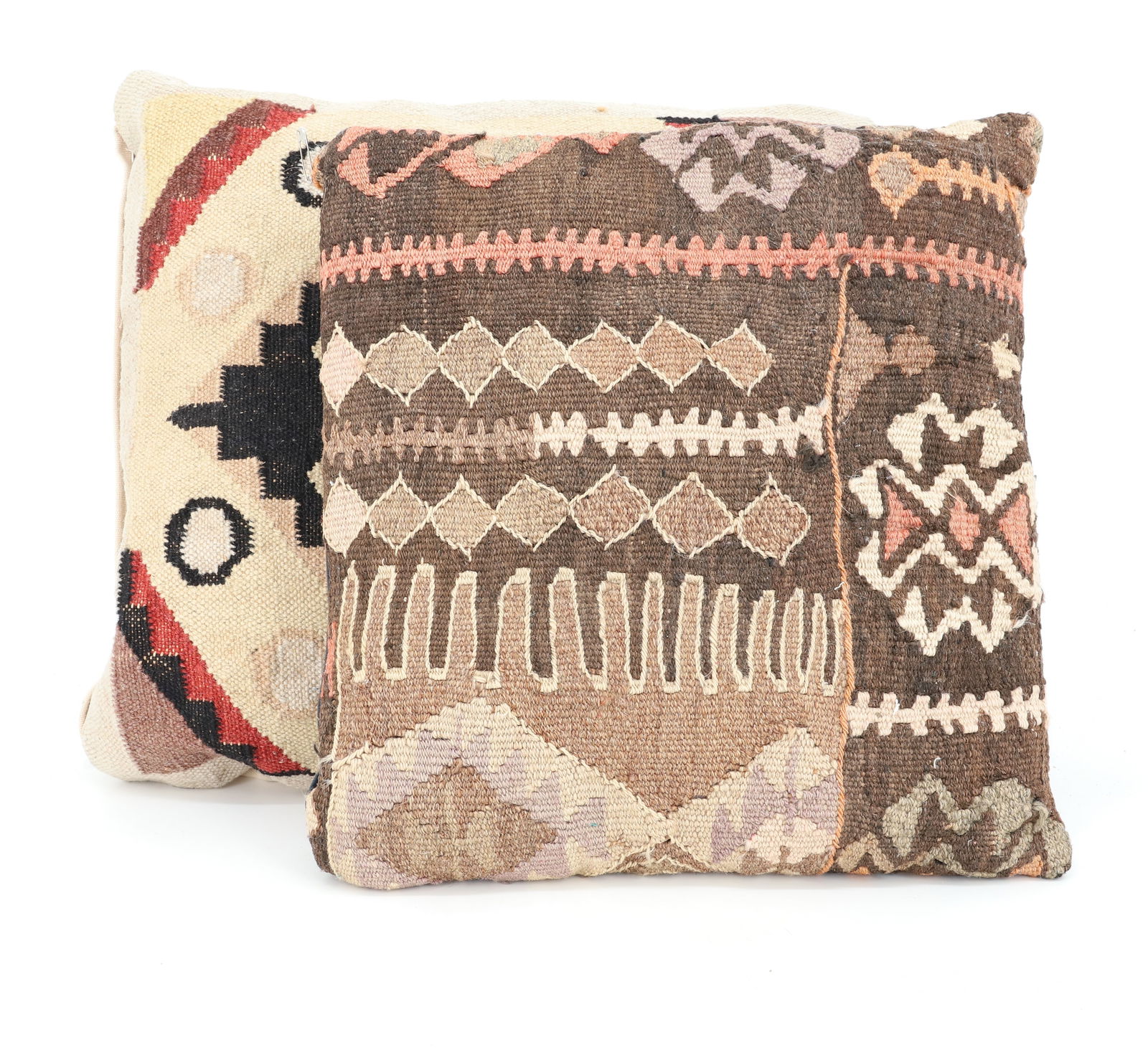 (2) THROW PILLOWS MADE FROM RUGS: VINTAGE RUG REMNANTS MADE INTO PILLOWS. LARGEST 16 1/2" X 17 1/2". PLEASE READ CAREFULLY - Terms for Purchasing and Shipping of Auction Items. Please read carefully before bidding. Hartzell’s Au