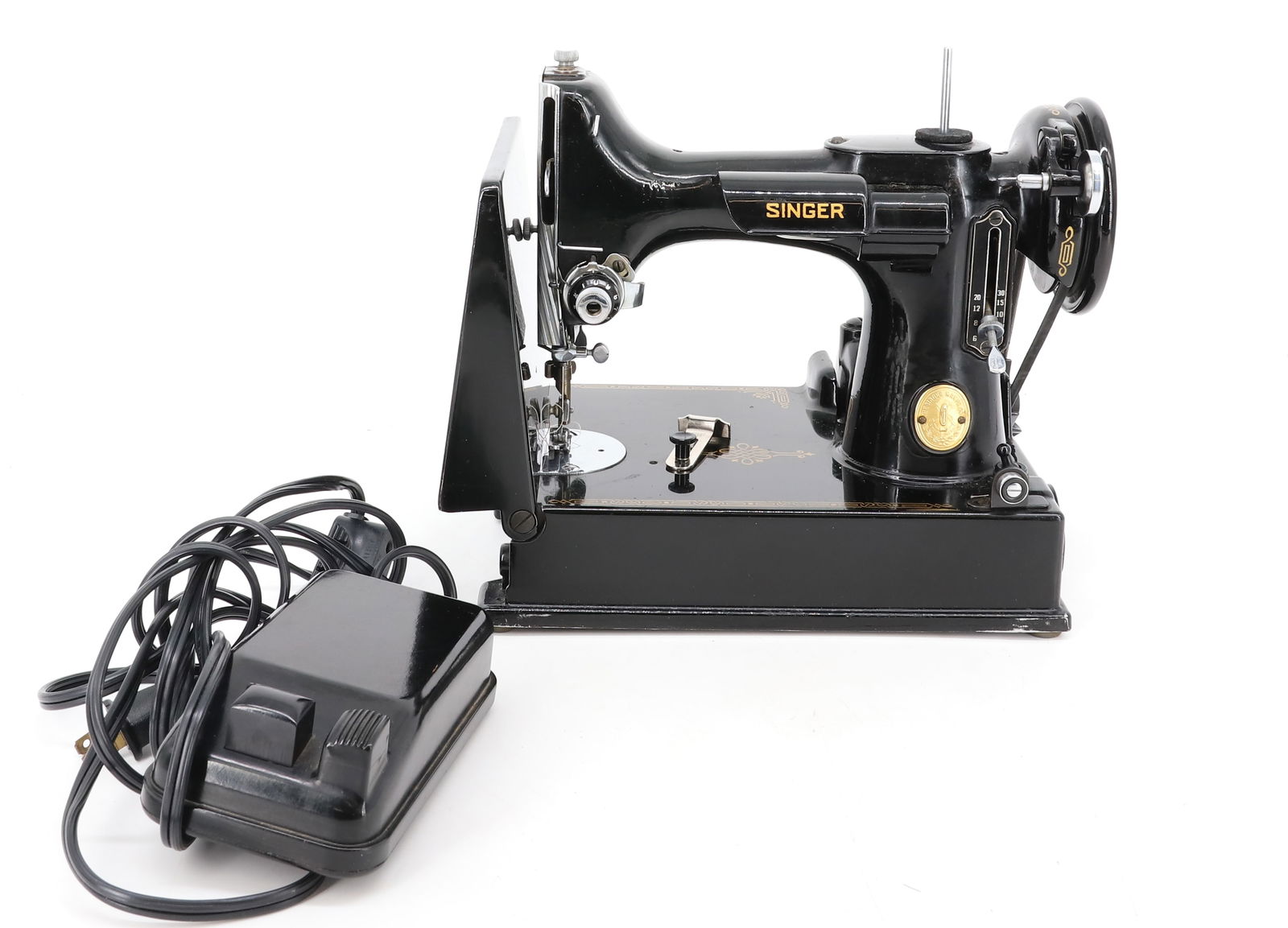 SINGER FEATHERWEIGHT SEWING MACHINE: PORTABLE SEWING MACHINE CATALOG 3-110. WITH, PEDAL AND CASE. PLEASE READ CAREFULLY - Terms for Purchasing and Shipping of Auction Items. Please read carefully before bidding. Hartzell’s Auction