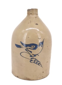 BLUE DECORATED STONEWARE JUG