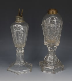 (2) ANTIQUE WHALE OIL LAMPS