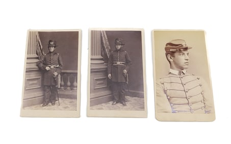 (2) CIVIL WAR SOLDIER CDVs AND CADET