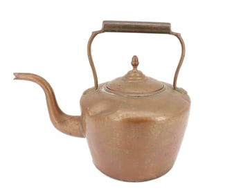 ANTIQUE BRASS TEA KETTLE