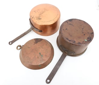 LOT OF COPPER POTS
