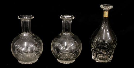 LOT OF (3) ANTIQUE DECANTERS