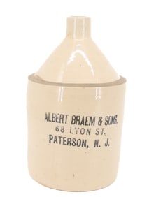 ALBERT BRAEM & SONS STONEWARE ADVERTISING JUG