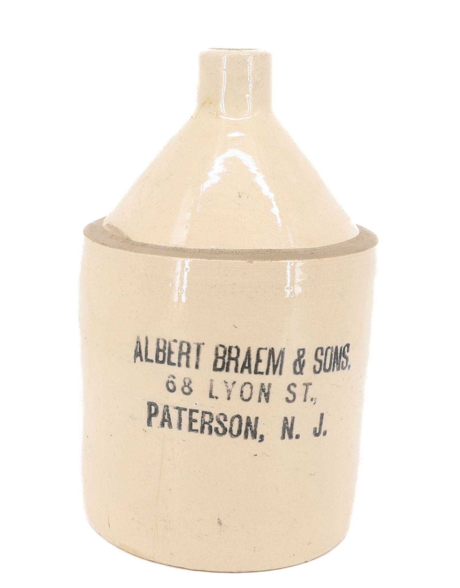 ALBERT BRAEM & SONS STONEWARE ADVERTISING JUG: PATERSON, NJ. 11 1/2" H. PLEASE READ CAREFULLY - Terms for Purchasing and Shipping of Auction Items. Please read carefully before bidding. Hartzell’s Auction Gallery. Hartzell's Auction Gallery