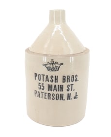 POTASH BROS. STONEWARE ADVERTISING JUG