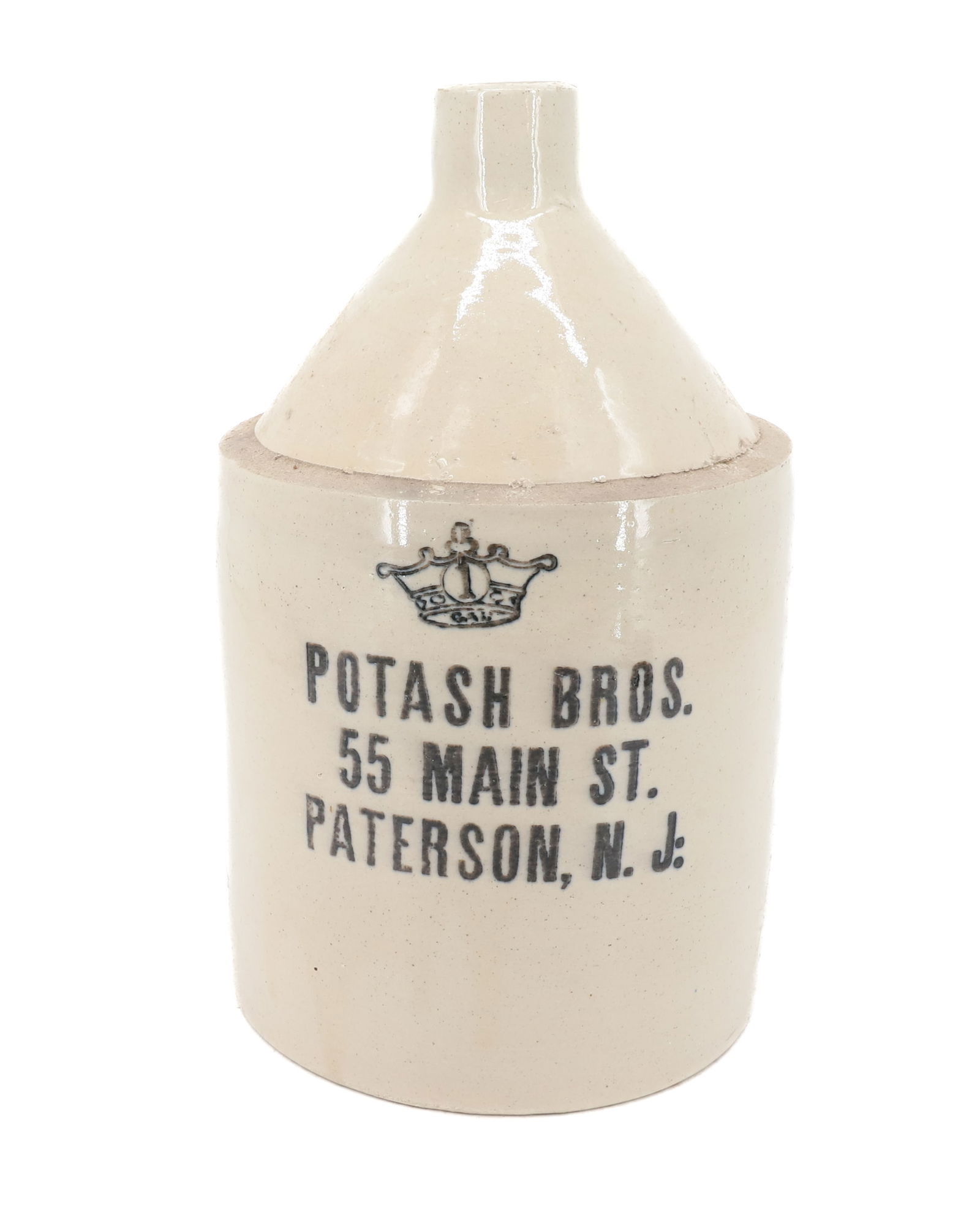 POTASH BROS. STONEWARE ADVERTISING JUG: PATERSON, NJ. 11 1/2" H. PLEASE READ CAREFULLY - Terms for Purchasing and Shipping of Auction Items. Please read carefully before bidding. Hartzell’s Auction Gallery. Hartzell's Auction Gallery