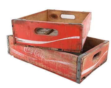 (2) WOODEN COCA-COLA CRATES