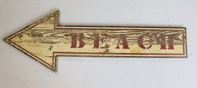 PAINTED "BEACH" SIGN