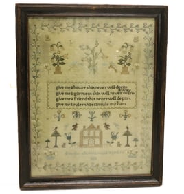 19TH C. SCHOOLGIRL SAMPLER