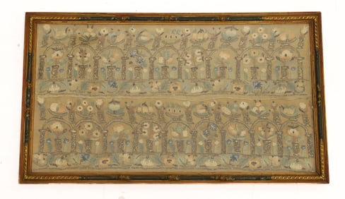 ANTIQUE FRAMED NEEDLEWORK