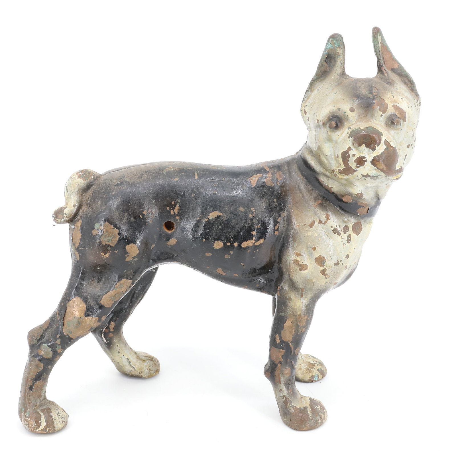 CAST IRON DOG DOORSTOP: PAINTED BOSTON TERRIER. 9 3/4" X 8". PLEASE READ CAREFULLY - Terms for Purchasing and Shipping of Auction Items. Please read carefully before bidding. Hartzell’s Auction Gallery. Hartzell's Auct