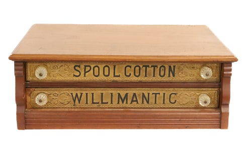 ANTIQUE "WILLIMANTIC" SPOOL CABINET