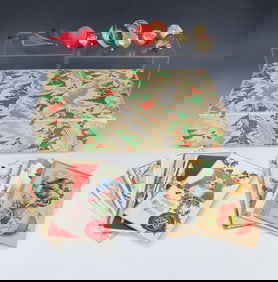 LOT OF CHRISTMAS POSTCARDS AND ORNAMENTS