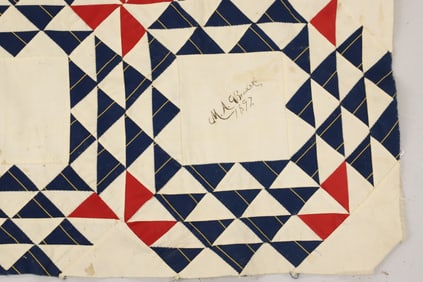 19TH C. HAND STITCHED QUILT TOP