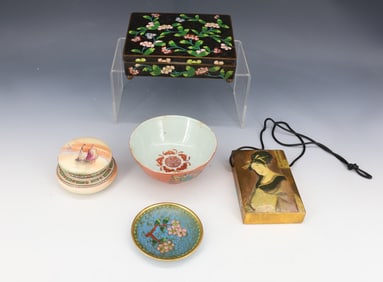 LOT OF ASIAN CLOISONNE AND PORCELAIN